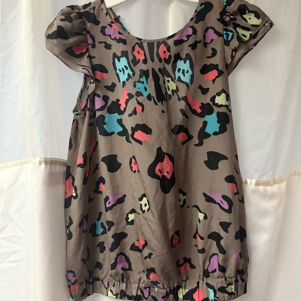 Twelve by Twelve Multicolor Leopard Print Blouse